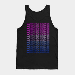 My Existence Is Resistance v1 Bi Pride Tank Top